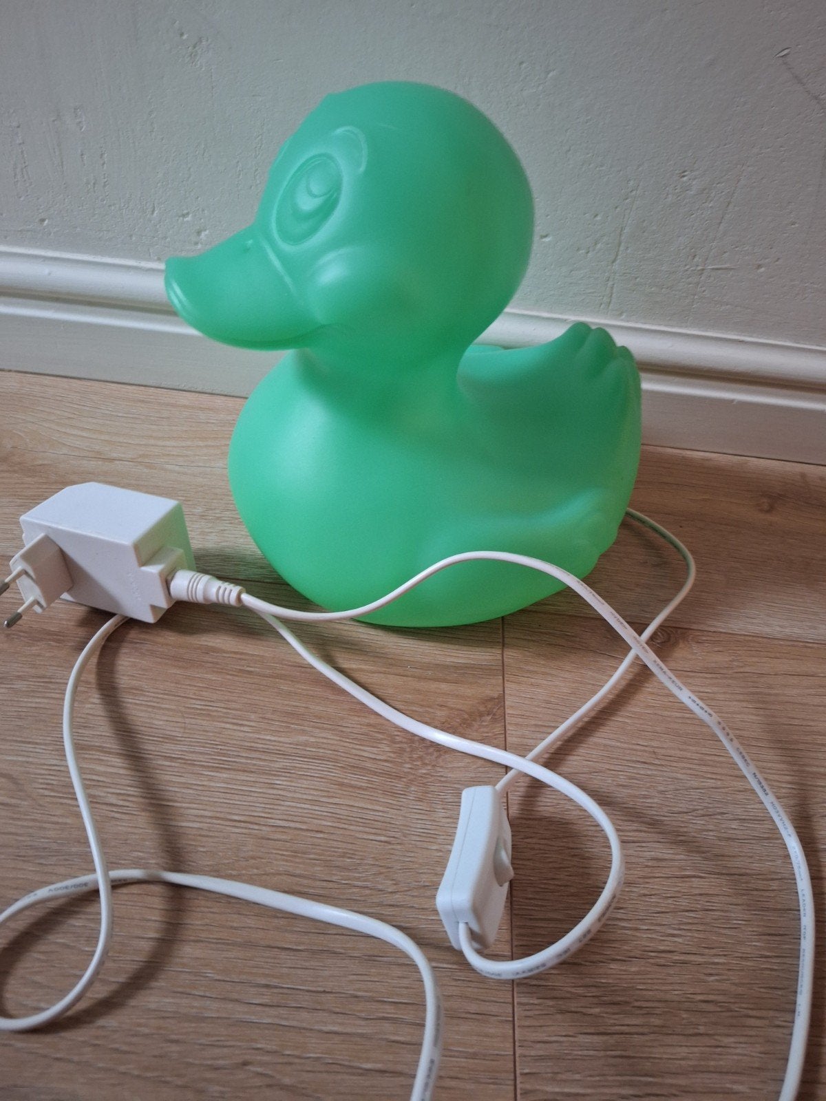 Mooie grote groene badeend lamp!, Ophalen of Verzenden, Gebruikt, Bedlamp