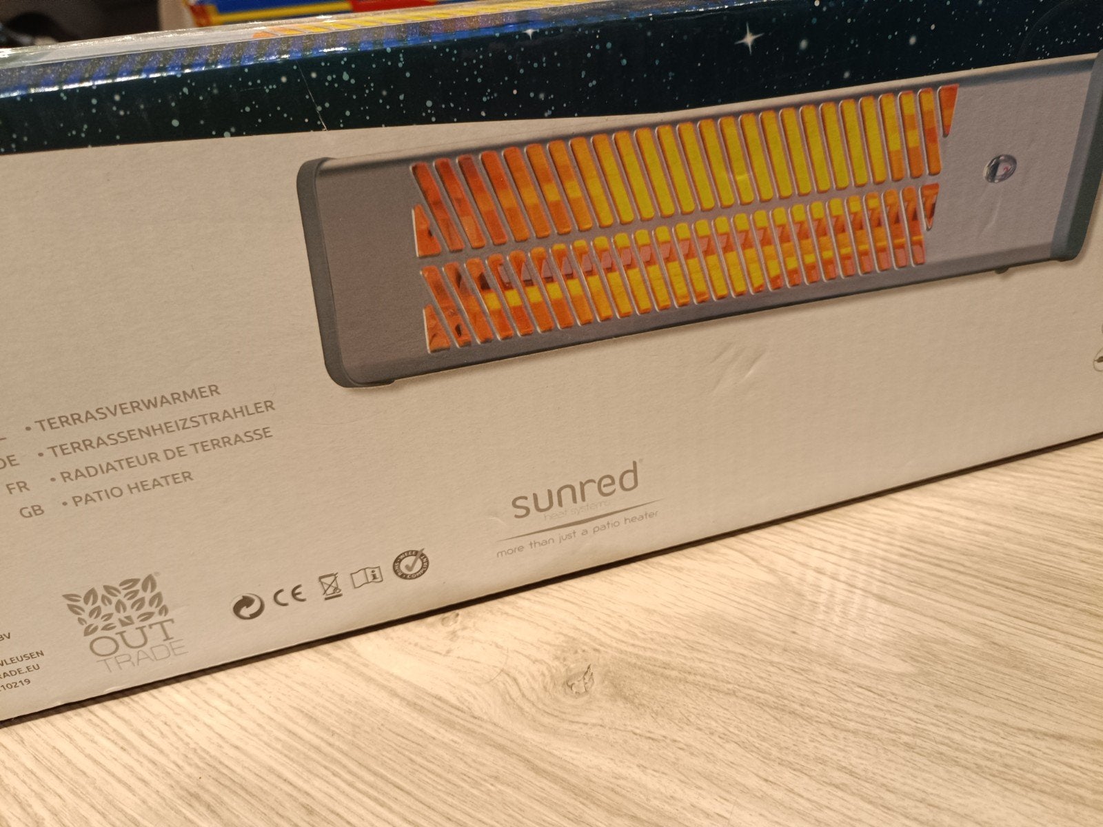sunred almeria terras verwarmer 500-1500 watt instelbaar nie, Elektrisch, Nieuw, Ophalen of Verzenden, A
