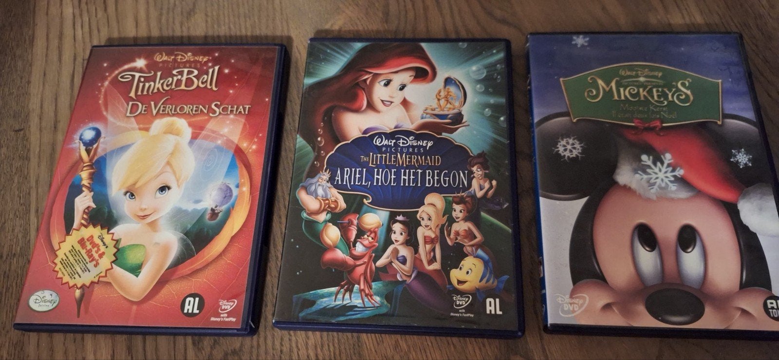Disney DVD's: Tinker Bell, Ariel, Mickey's Kerst, Cd's en Dvd's, Avontuur, Gebruikt, Alle leeftijden, Ophalen of Verzenden