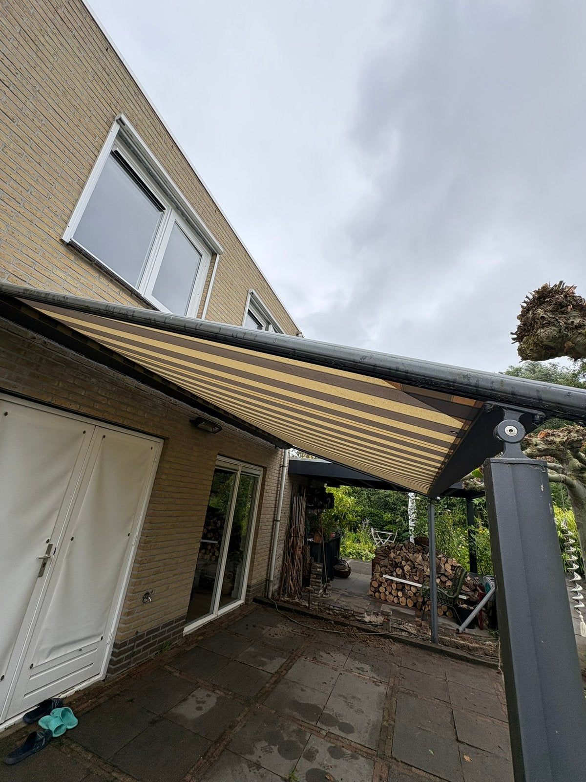 Zonnescherm en terrasheater, Tuin en Terras, Ophalen, Gebruikt, 450 cm of meer, Elektrisch
