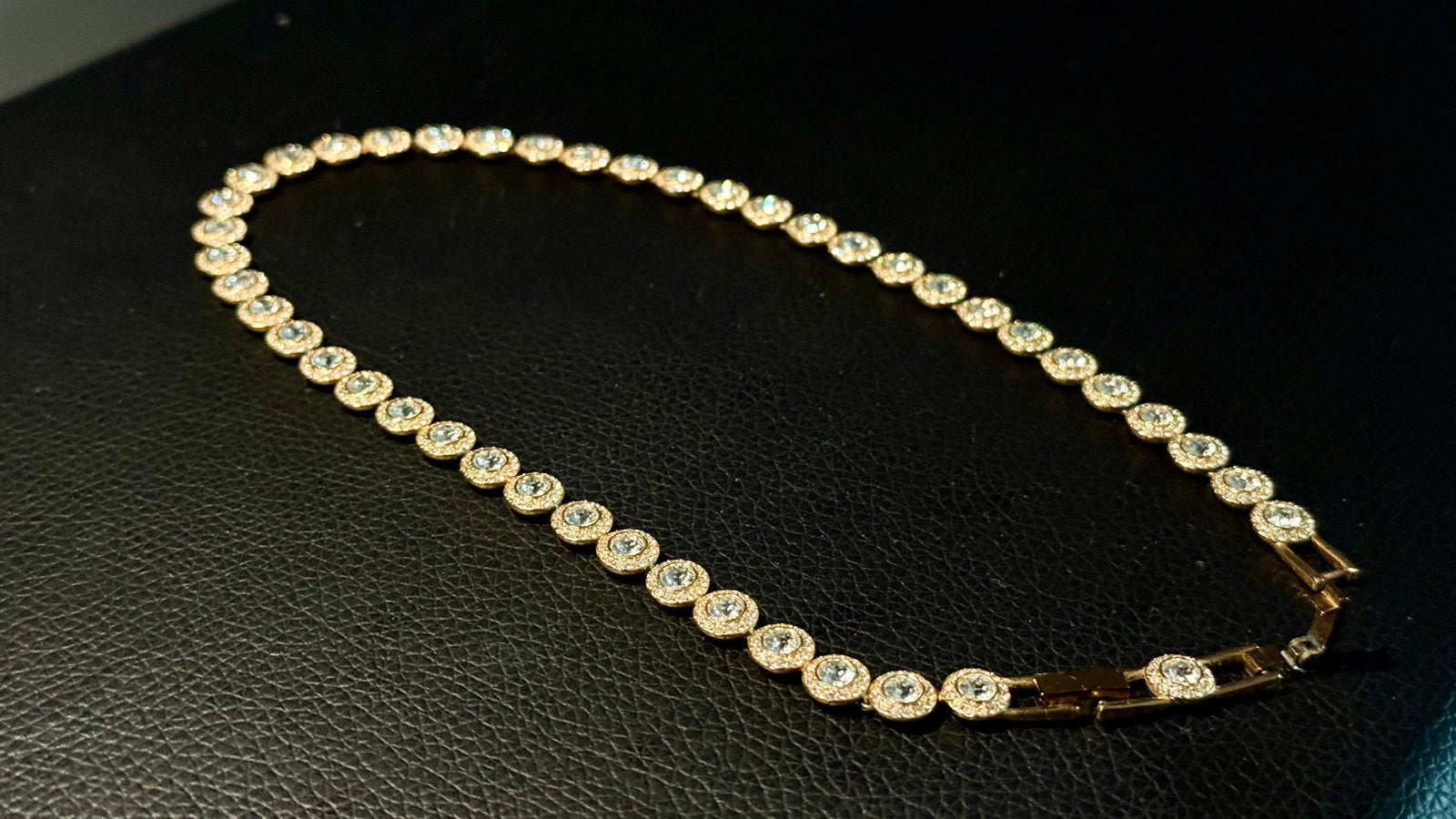 Swarovski Angelica Una Rose Gouden Ketting, Overige materialen, Zo goed als nieuw, Goud, Ophalen