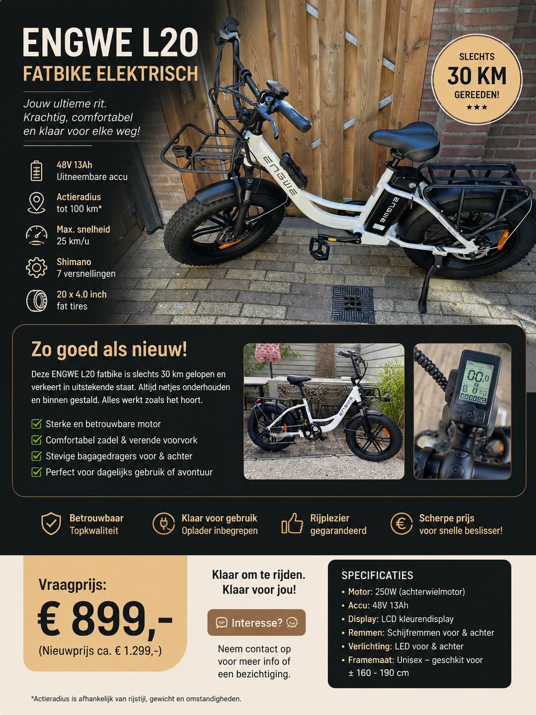 Mooie fatbike, Fietsen en Brommers, Ophalen, Zo goed als nieuw, Overige merken