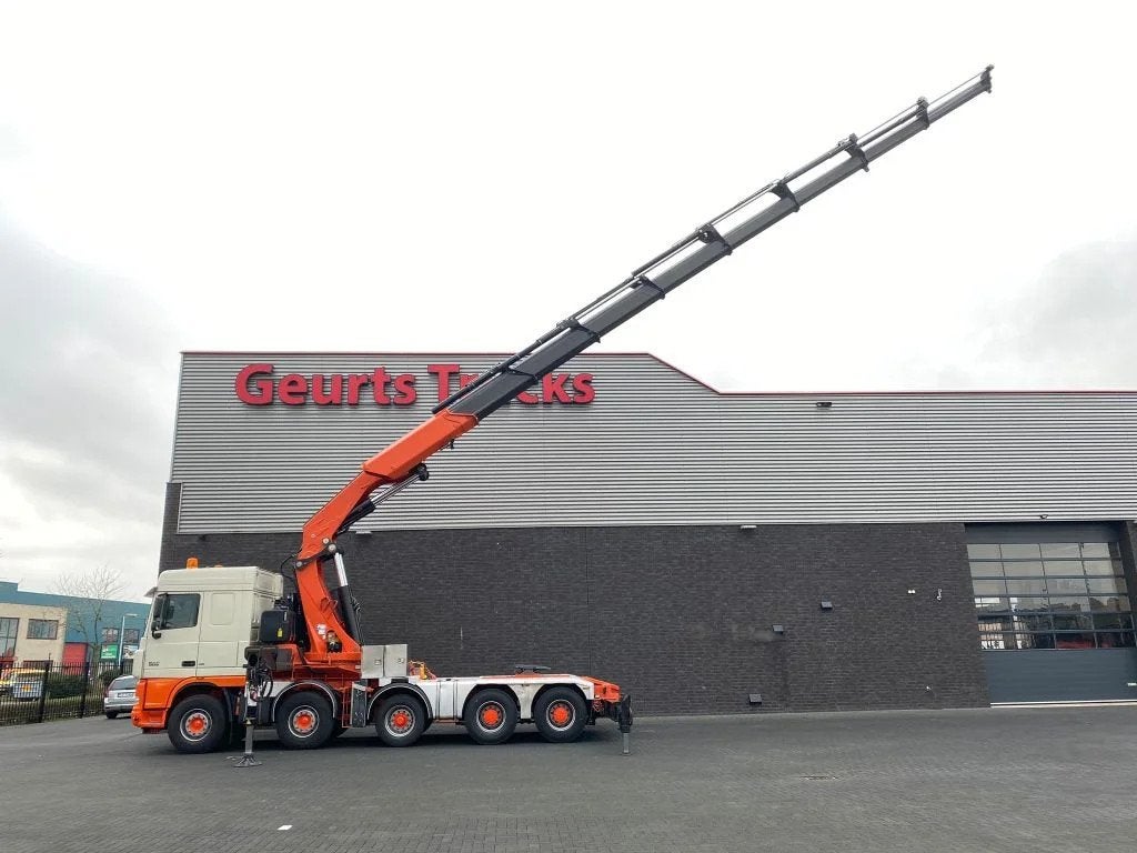 DAF XF 105 10X4 + FASSI F1500AXP.28 KRAAN/KRAN/CRANE/GRUA, Auto's, Euro 5, Wit, Origineel Nederlands, Bedrijf