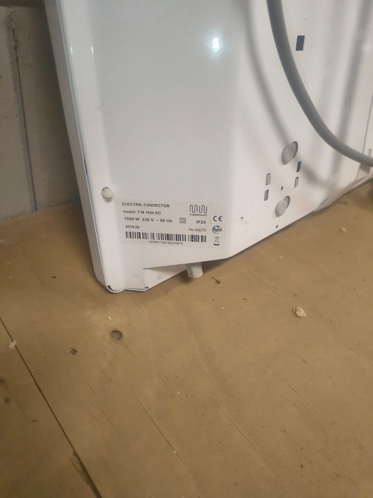 Elektrische convector kachel 1500W - Zo goed als nieuw, Ophalen of Verzenden