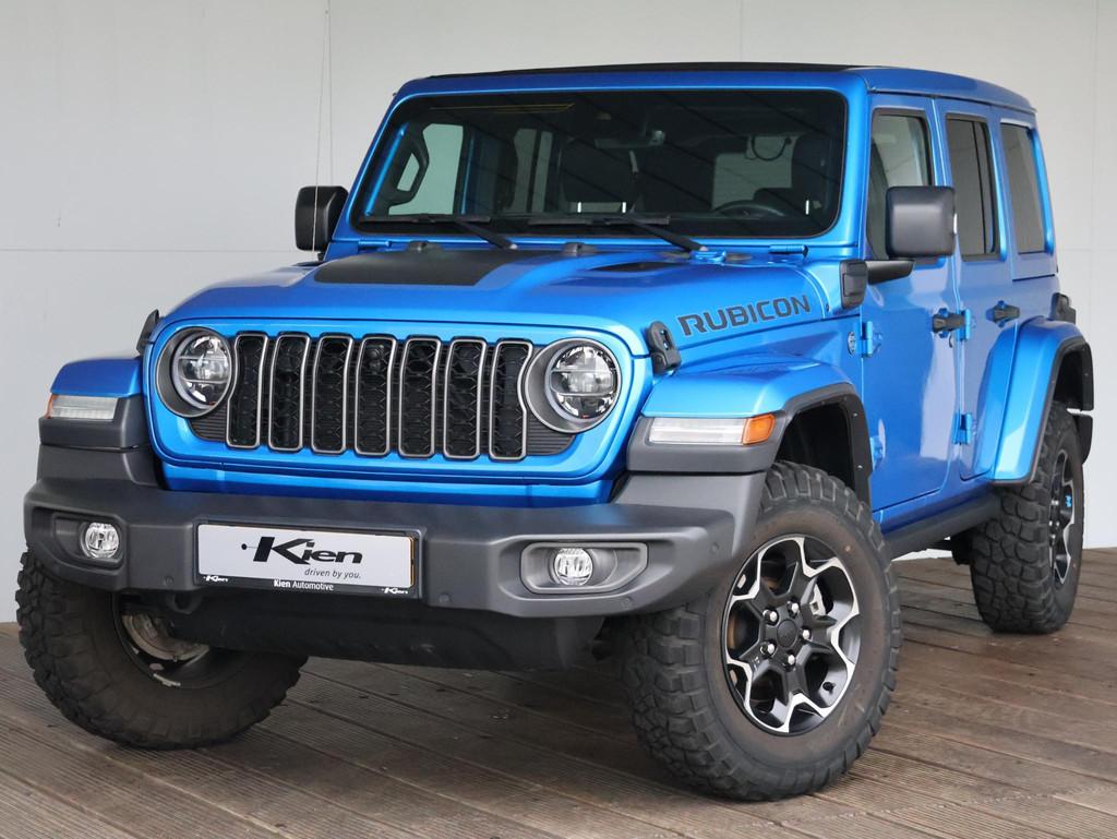 Jeep Wrangler Unlimited 4xe 380 Rubicon | Sky view | Stoel v, Auto's, Automaat, 4 cilinders, Cabriolet, Blauw