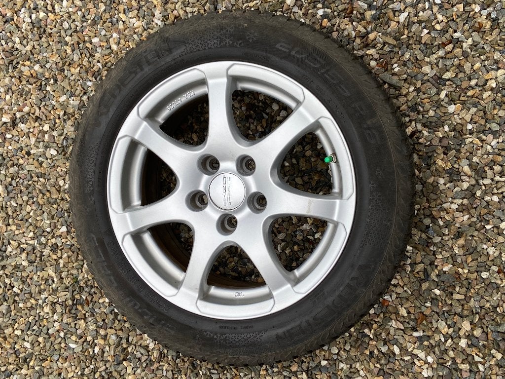 4 winterbanden met lichtmetalen velgen, Ophalen, Gebruikt, 16 inch, Banden en Velgen