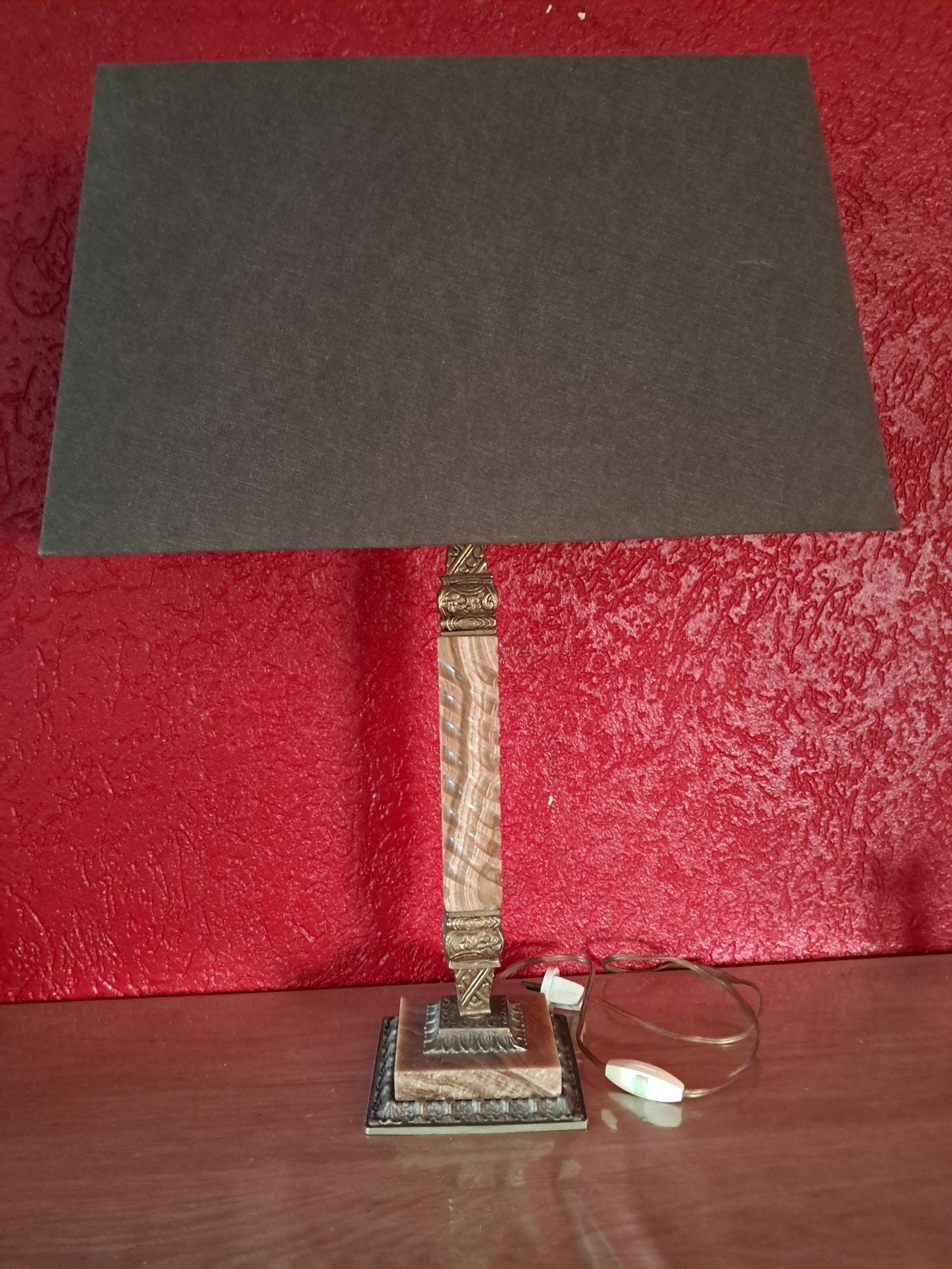 Vintage lampenvoet van originele marmer., Ophalen of Verzenden