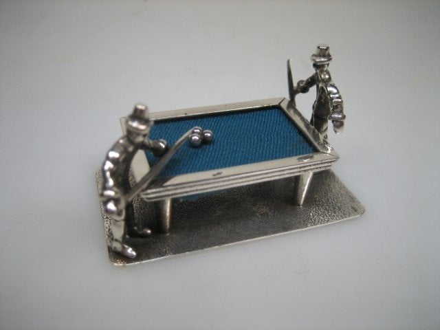 Antiek & Oud Zilveren miniatuur Biljarttafel Amsterdam, Antiek en Kunst, Antiek | Goud en Zilver, Verzenden, Zilver