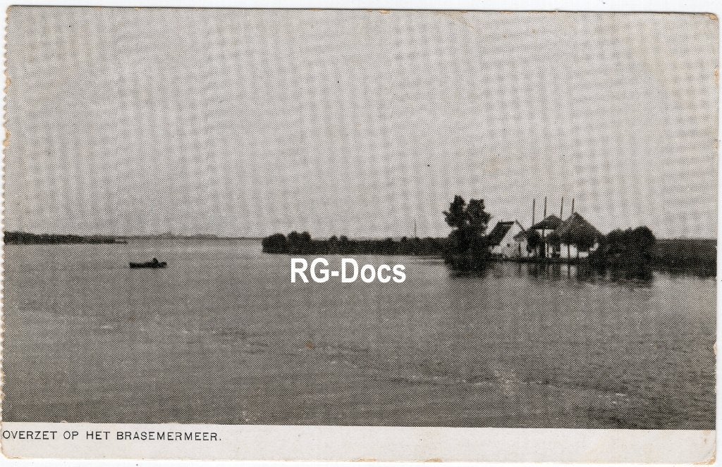 Ansichtkaart - Briefkaart Boot Overzet Brasemermeer ca. 1910, Ophalen of Verzenden, Voor 1920, Ongelopen, Zuid-Holland