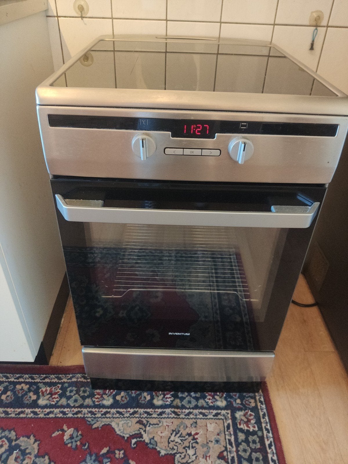 Inventum VFI5042RVS Inductiefornuis met Oven, Ophalen, Hete lucht, 4 kookzones, Zo goed als nieuw