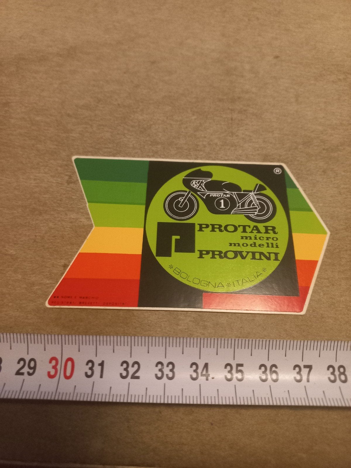 Vintage Protar Micro Modelli Provini Sticker Bologna, Ophalen of Verzenden