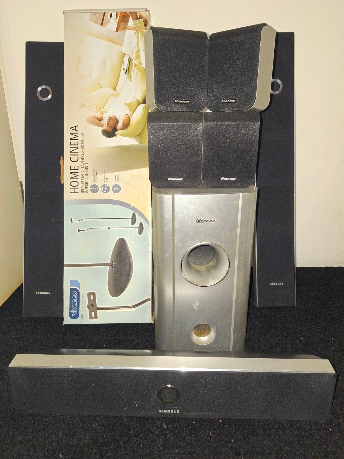 Pioneer Home Cinema Speaker Set met Stands en Basbox,, Overige merken, Ophalen of Verzenden, Zo goed als nieuw, 5.1-systeem