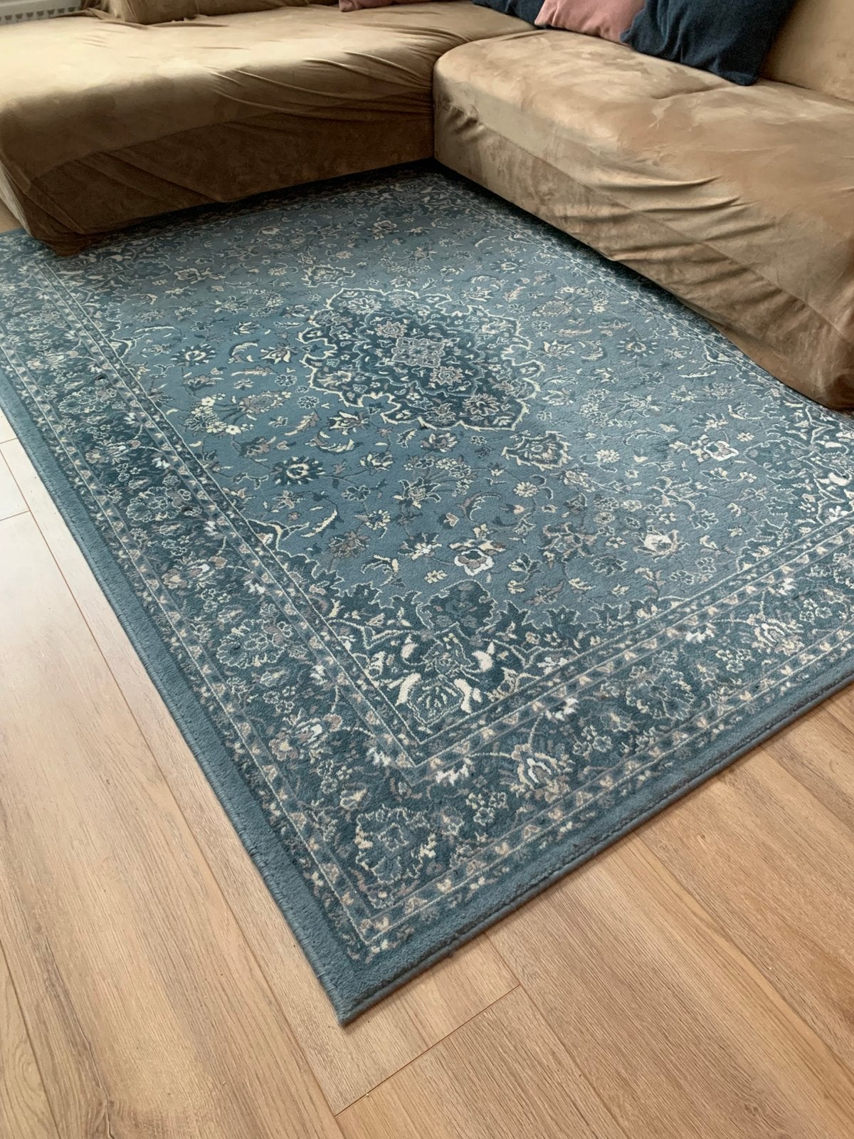 Blauw vloerkleed, Ophalen, Blauw, 150 tot 200 cm, 200 cm of meer