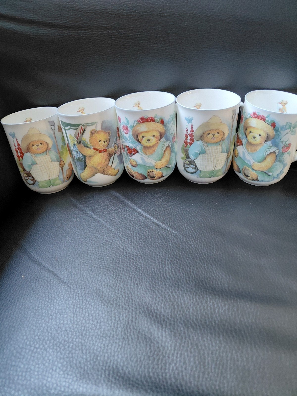 Set van 5 Rose of England beker met teddybeer design, Ophalen of Verzenden