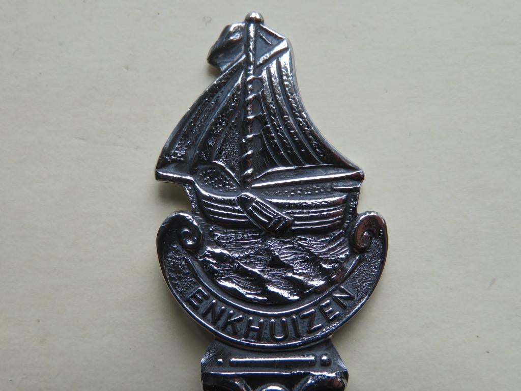 Verzilverd lepeltje Enkhuizen zeilboot / botter, Verzenden