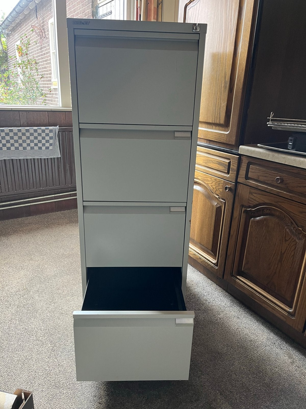 Bisley Archiefkast met 4 Lades - Grijs, Ophalen, Gebruikt