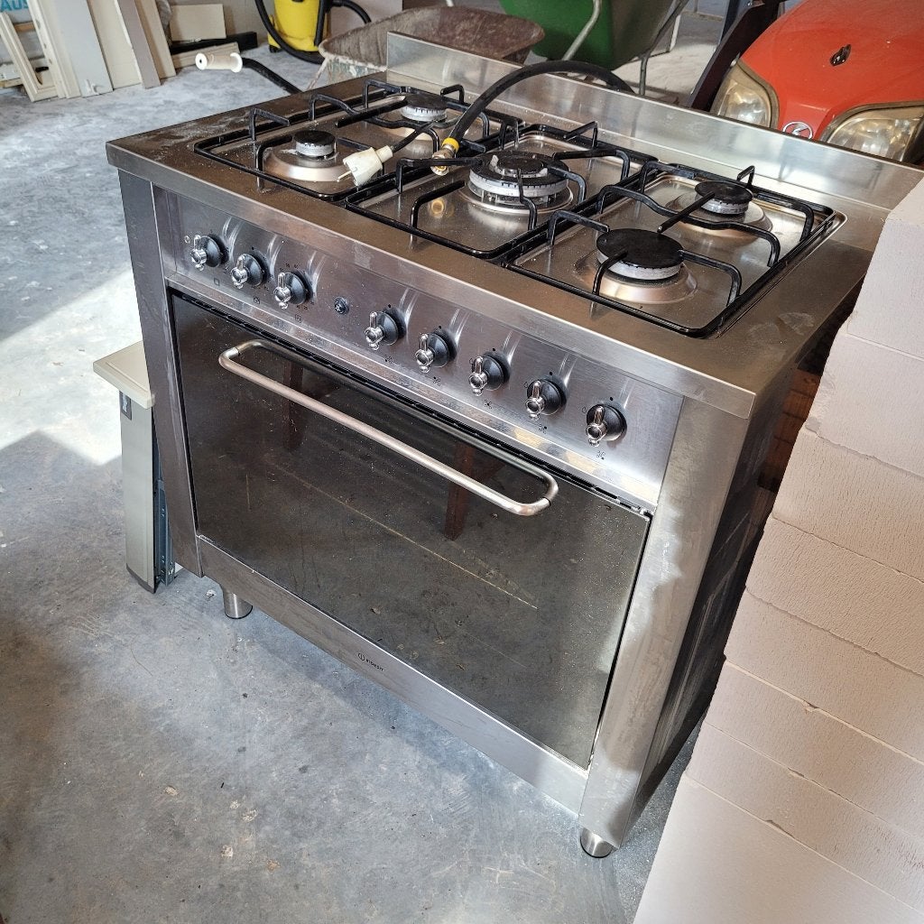 5-pits gasfornuis, Ophalen, Gebruikt, 60 cm of meer, Gas