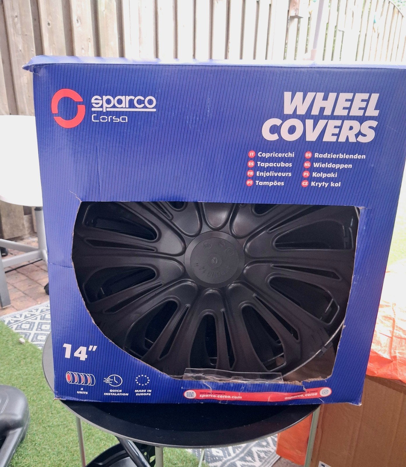 Complete Set 4 Sparco wieldoppen 14inch, Auto diversen, Wieldoppen, Ophalen, Nieuw
