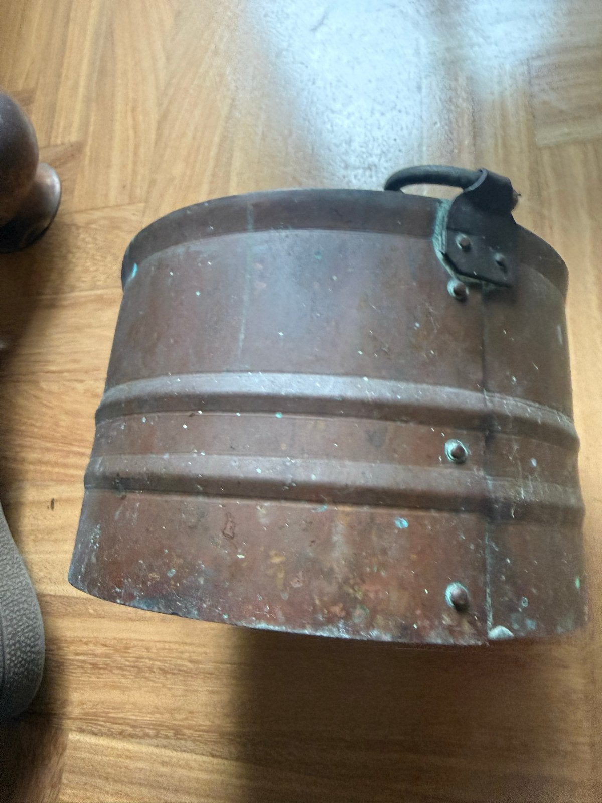 Antieke Koperen Pot met Handvatten, Ophalen of Verzenden, Koper