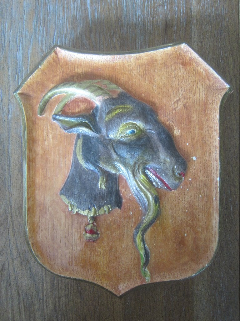 wanddecoratie plaquette GEITEN HOUDERIJ  EFTELING  25 cm., 25 cm, Meerkleurig, Decoratieobject, Steen/keramiek