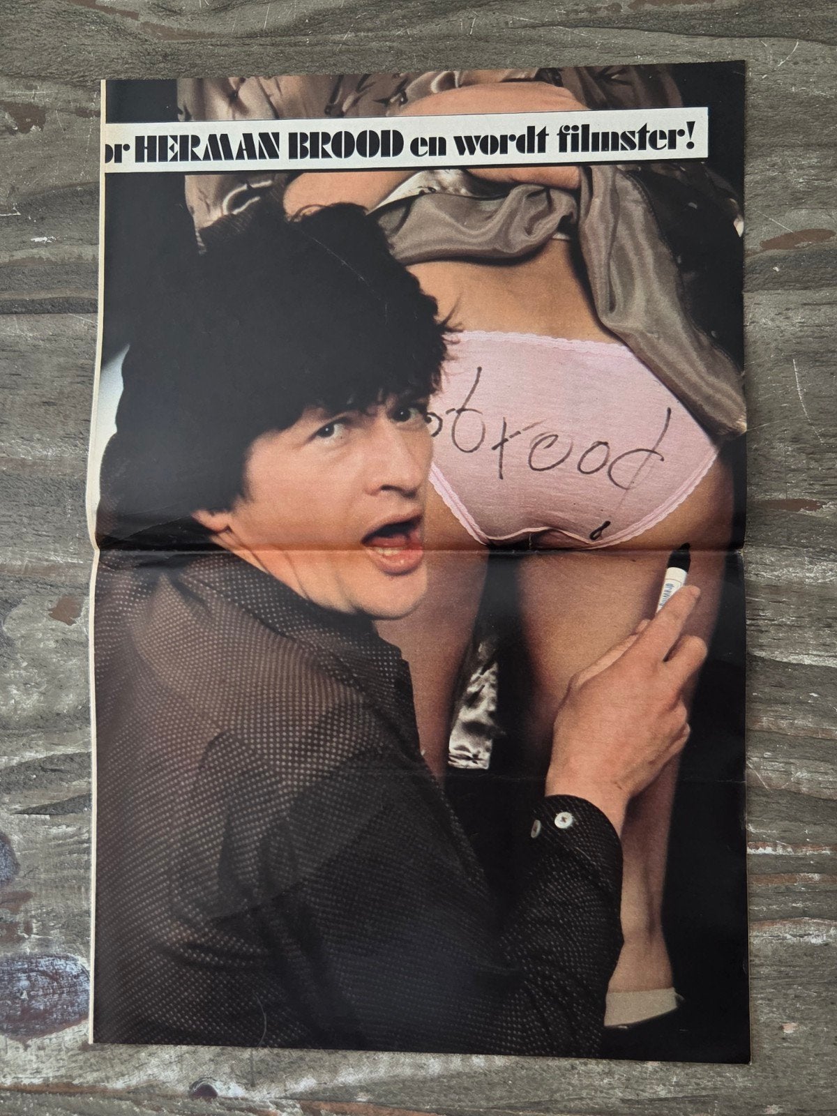 Vintage Herman Brood poster, Verzamelen, Ophalen of Verzenden, Zo goed als nieuw, A1 t/m A3, Muziek