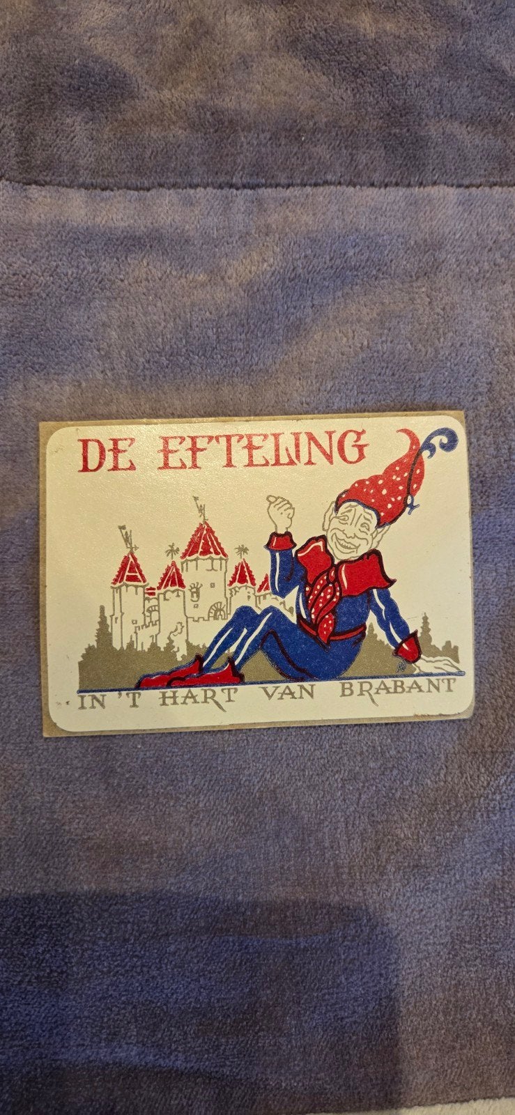 Vintage Efteling sticker 'In 't Hart van Brabant', Verzamelen, Efteling, Zo goed als nieuw, Overige typen, Ophalen of Verzenden