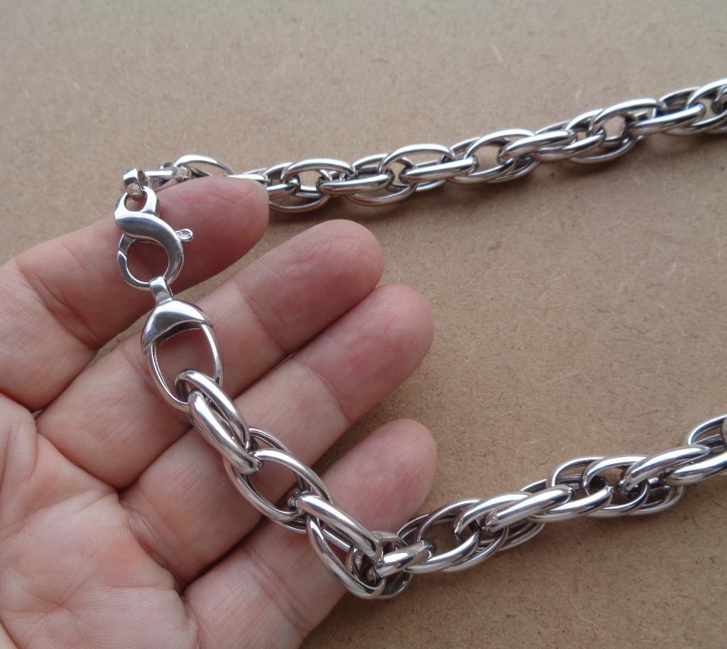 zilveren dubbel geschakelde ketting [382], Verzenden, Zo goed als nieuw, Zilver, Zilver