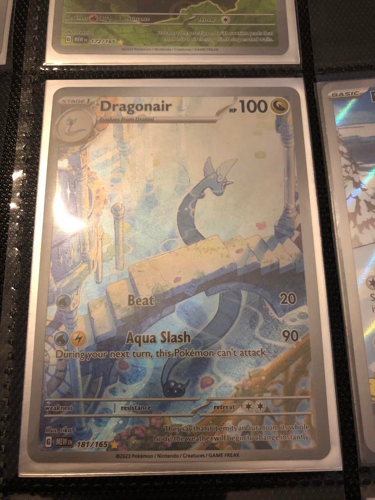 Pokémon kaart Dragonair 181/165, Ophalen, Gebruikt, Losse kaart, Foil