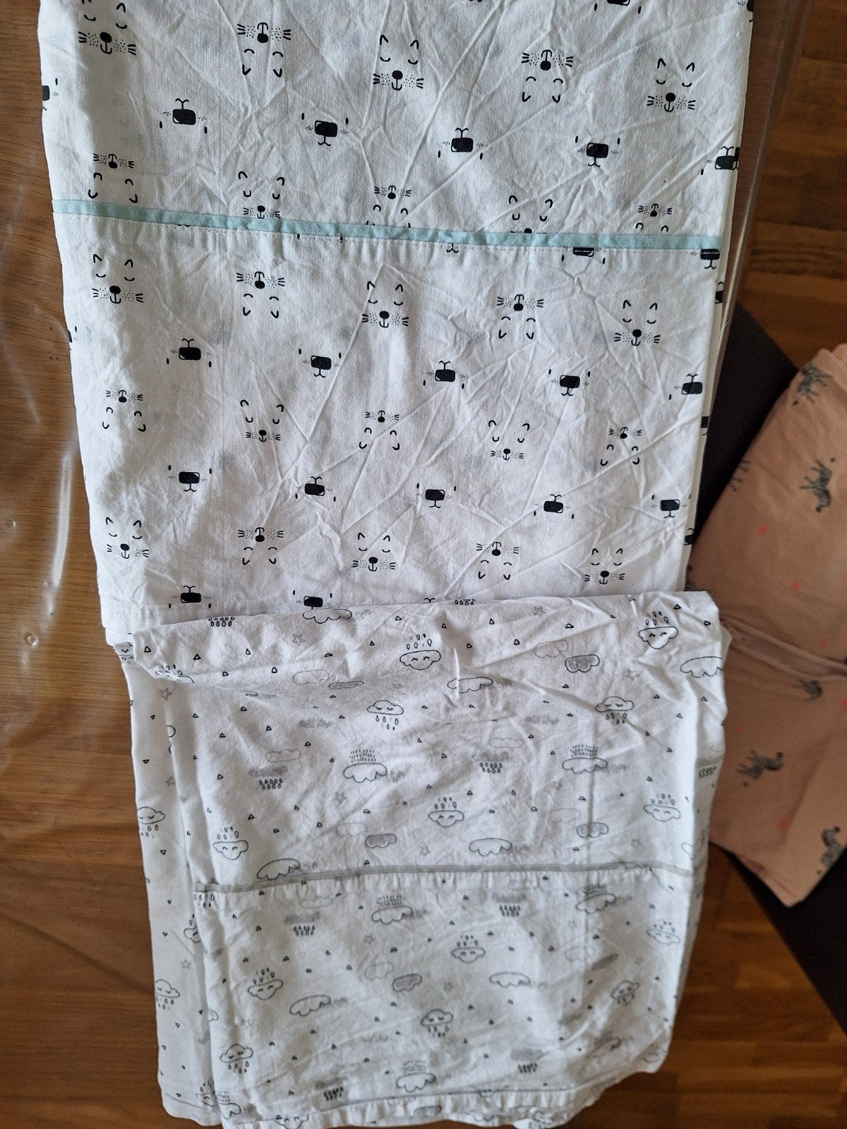 2x katoenen lakentjes Hema 115x142, Ophalen of Verzenden, Zo goed als nieuw, Slaapzak