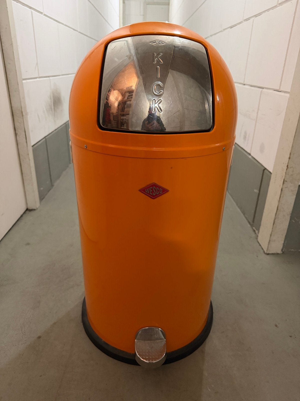 Wesco Kickmaster Pedaalemmer Oranje - 40 Liter, Ophalen, Gebruikt, Met pedaal, 30 tot 40 liter