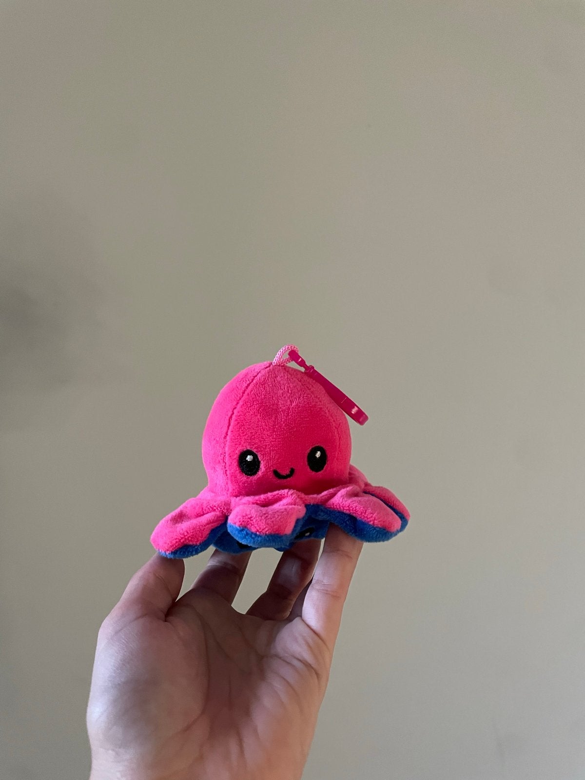 Omkeerbare Octopus Knuffel Roze/Blauw - Happy/Boos, Kinderen en Baby's, Speelgoed | Knuffels en Pluche, Overige typen, Nieuw, Ophalen of Verzenden