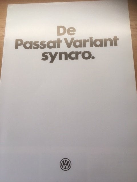 Volkswagen Passat Variant Syncro brochure  1985   NL, Volkswagen AG, Ophalen of Verzenden, Zo goed als nieuw, Volkswagen