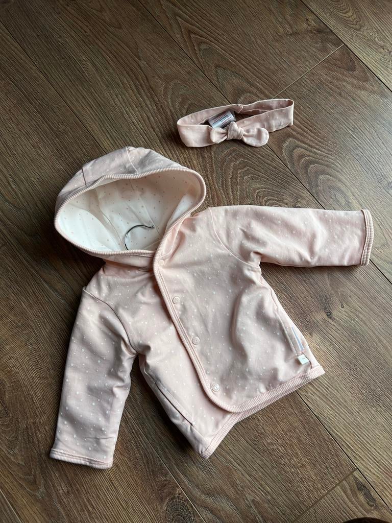 Feetje jasje meisje 62 - Roze met stippen en hoofdbandje, Ophalen of Verzenden, Zo goed als nieuw, Meisje