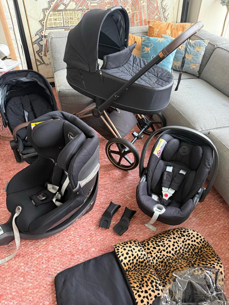 Cybex Priam Platinum kinderwagen met autostoeltjes, Kinderen en Baby's, Kinderwagens en Combinaties, Zo goed als nieuw, Combiwagen