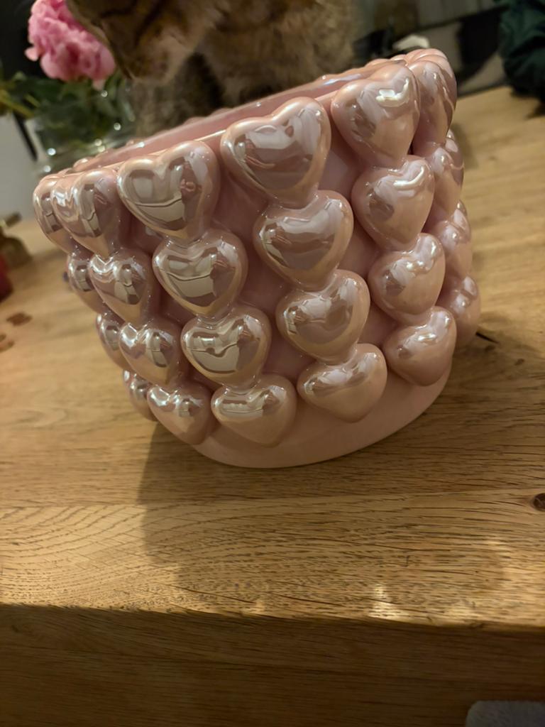 Roze Intratuin pot met hartjes, Overige stijlen, Nieuw, Roze, Ophalen of Verzenden