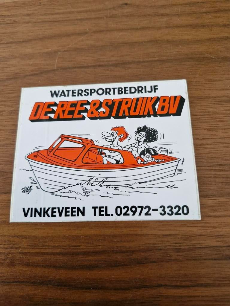 7762 Vintage Watersportbedrijf De Ree & Struik BV Sticker, Ophalen of Verzenden, Gebruikt