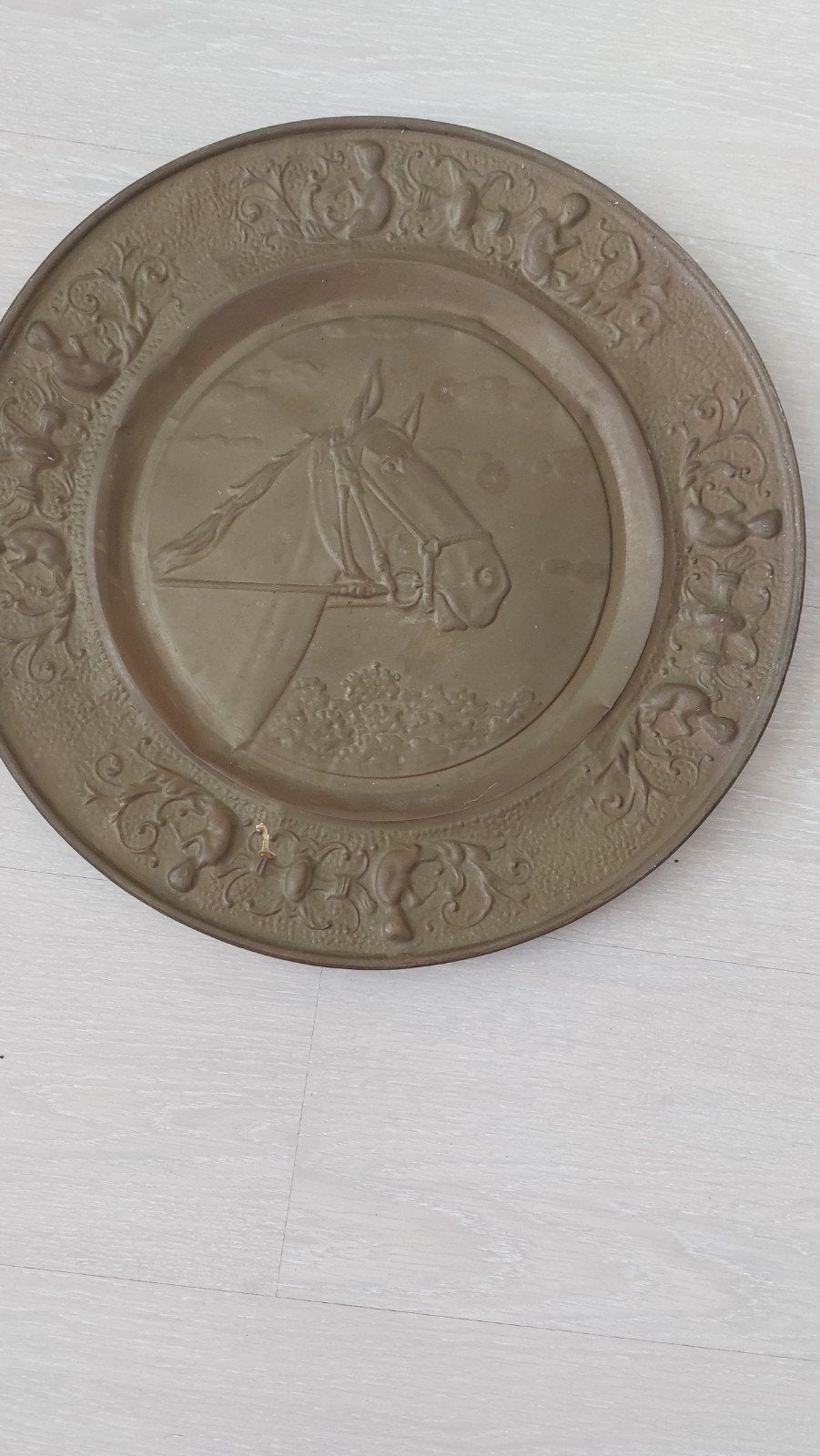 grote rond koperen wandbord, Ophalen of Verzenden, Koper