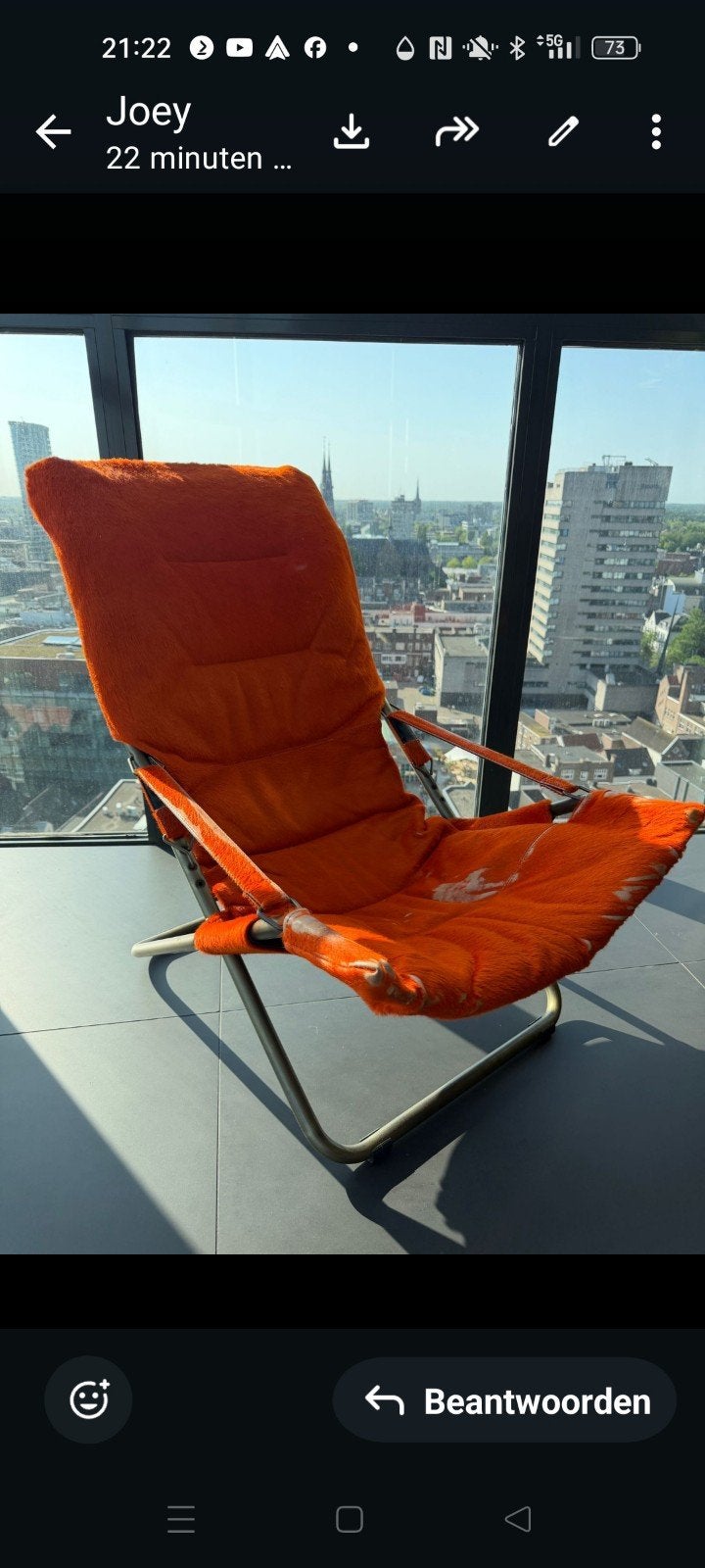 COMFORT GLOW Lederen Klapstoel met Voetenbankje, Ophalen of Verzenden