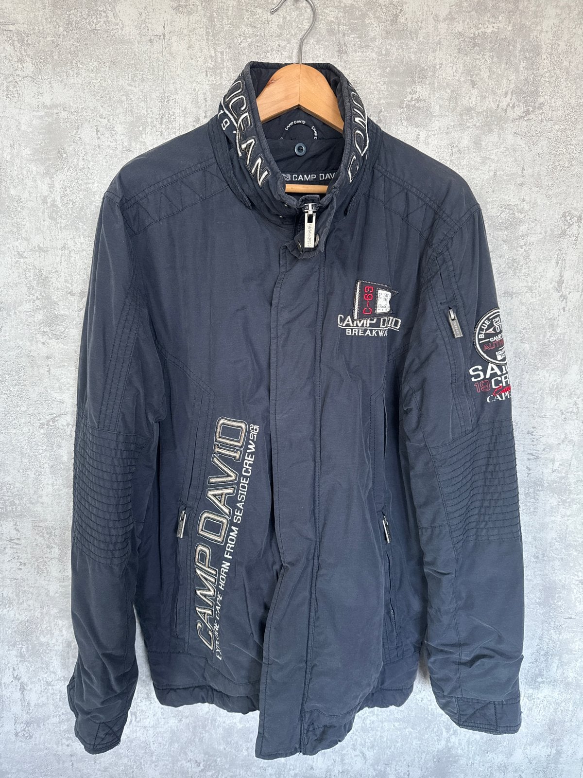 Camp David Heren Jas - Donkerblauw - Maat M, Ophalen of Verzenden, Gedragen, Maat 52/54 (L), Blauw