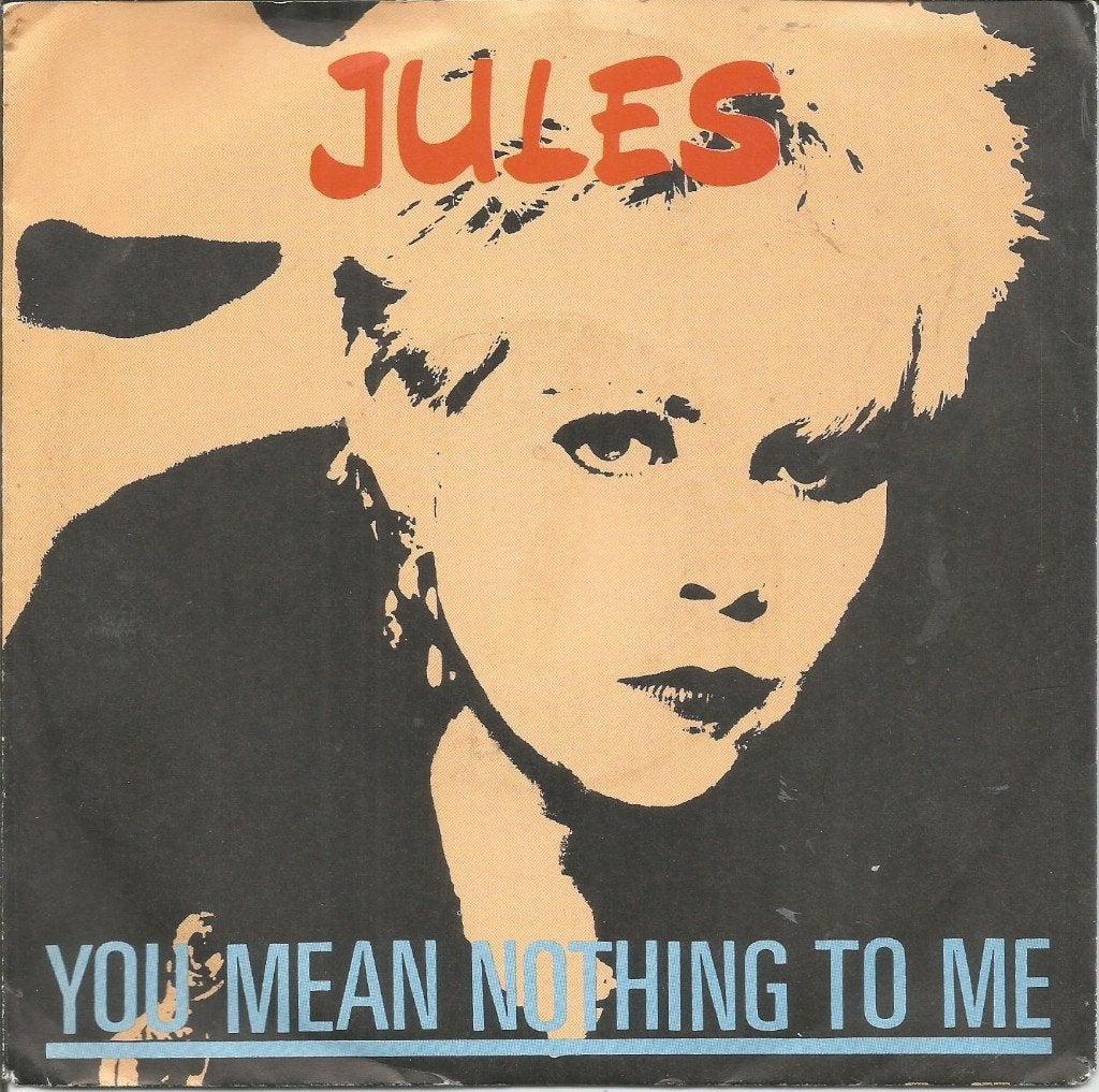 Jules – You Mean Nothing To Me (1987), Fotohoes, Ophalen of Verzenden, Zo goed als nieuw, Pop