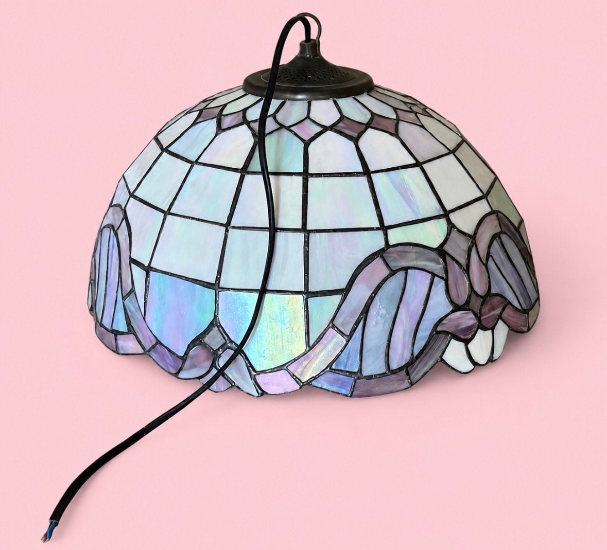 Tiffany Hanglamp - Uniek Glas-in-lood Design, Huis en Inrichting, Ophalen, Gebruikt, Overige fittingen, Glas