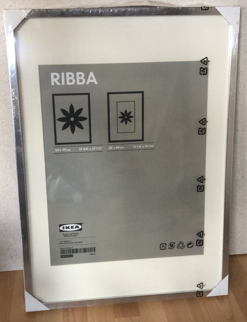 Nieuwe IKEA RIBBA fotolijst 50x70 cm, aluminiumkleur, Huis en Inrichting, Woonaccessoires | Lijsten, Ophalen, Nieuw, Fotolijst