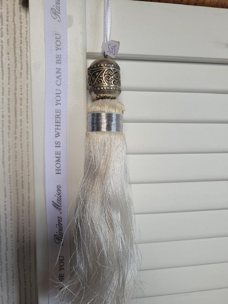 Witte zijden kwast Marrakech, Huis en Inrichting, Woonaccessoires | Overige, Ophalen of Verzenden