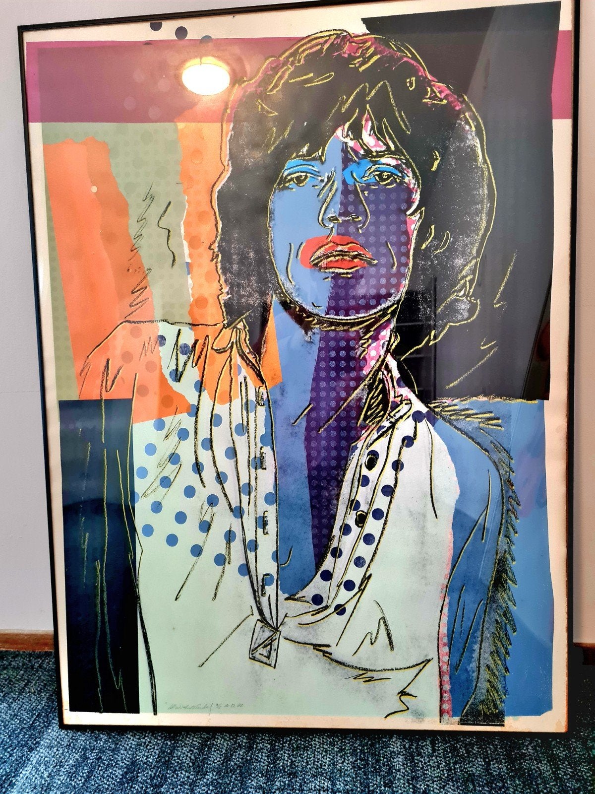 Unieke Zeefdruk Mick Jagger (Warhol-stijl) - Evert Winkel, Ophalen of Verzenden