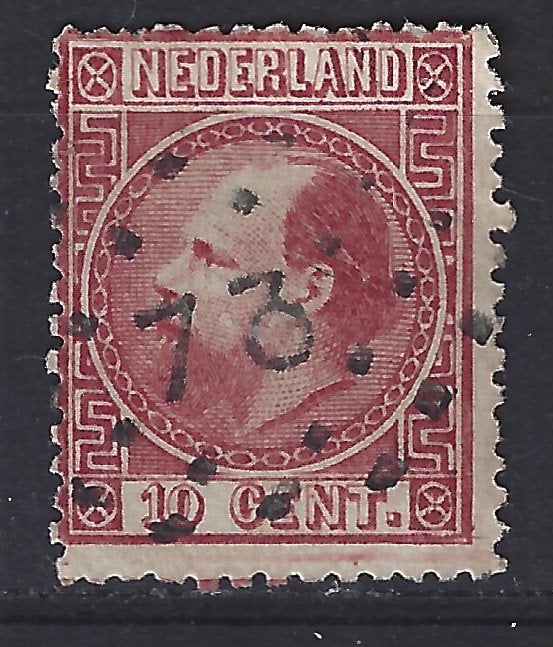 NVPH Nederland 8 puntstempel 73 Maastricht Willem III 1867, Postzegels en Munten, Ophalen of Verzenden, T/m 1940, Gestempeld