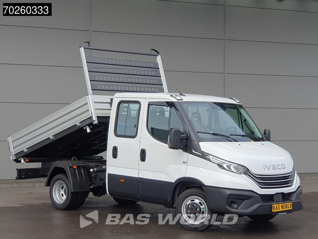Iveco Daily 35C21 3-Zijdige Kipper Dubbel Cabine 210PK 3.0L, Auto's, Bestelauto's, Automaat, Stof, Euro 6, 4 cilinders