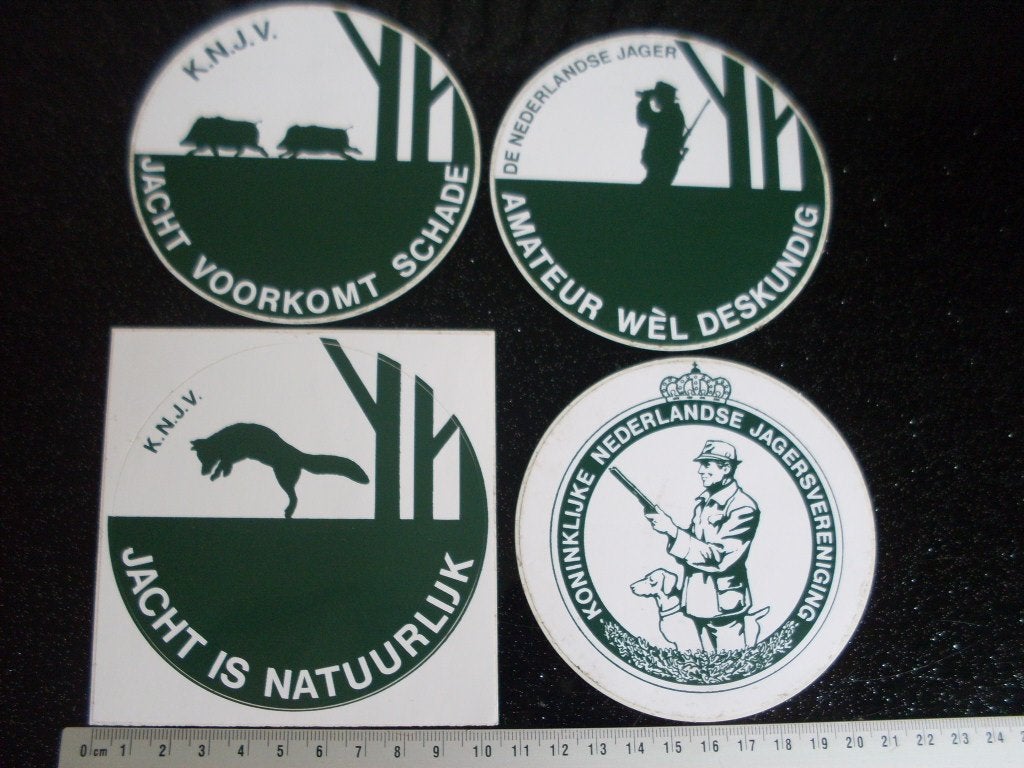 4x sticker koninklijke nederlandse jagers vereniging knjv, Verzenden, Zo goed als nieuw, Bedrijf of Vereniging