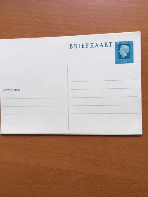 Oude Briefkaart 35 cent, Koningin Juliana 3 stuks ongebruikt, Ophalen of Verzenden