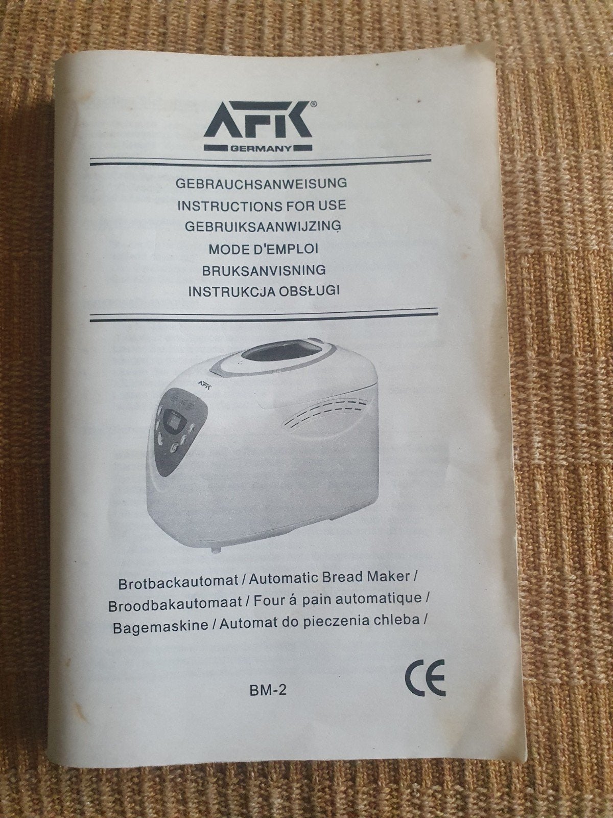 AFK BM-2 Handleiding Broodbakmachine, Ophalen of Verzenden