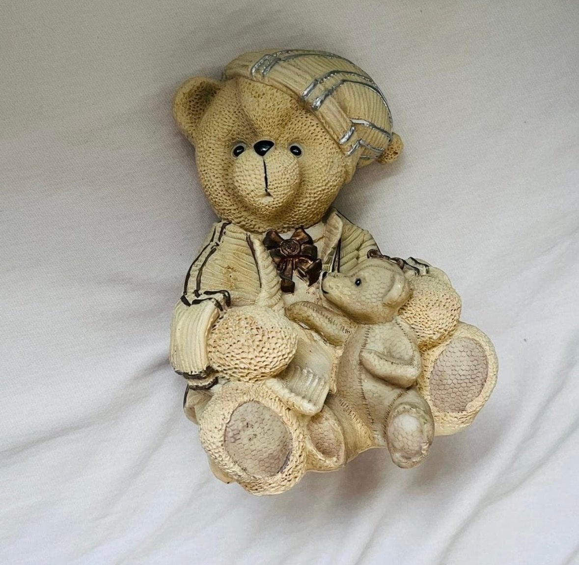 Schattig Beeldje: Teddybeer met Kleine Beer, Ophalen of Verzenden, Gebruikt, Beeldje, Overige merken